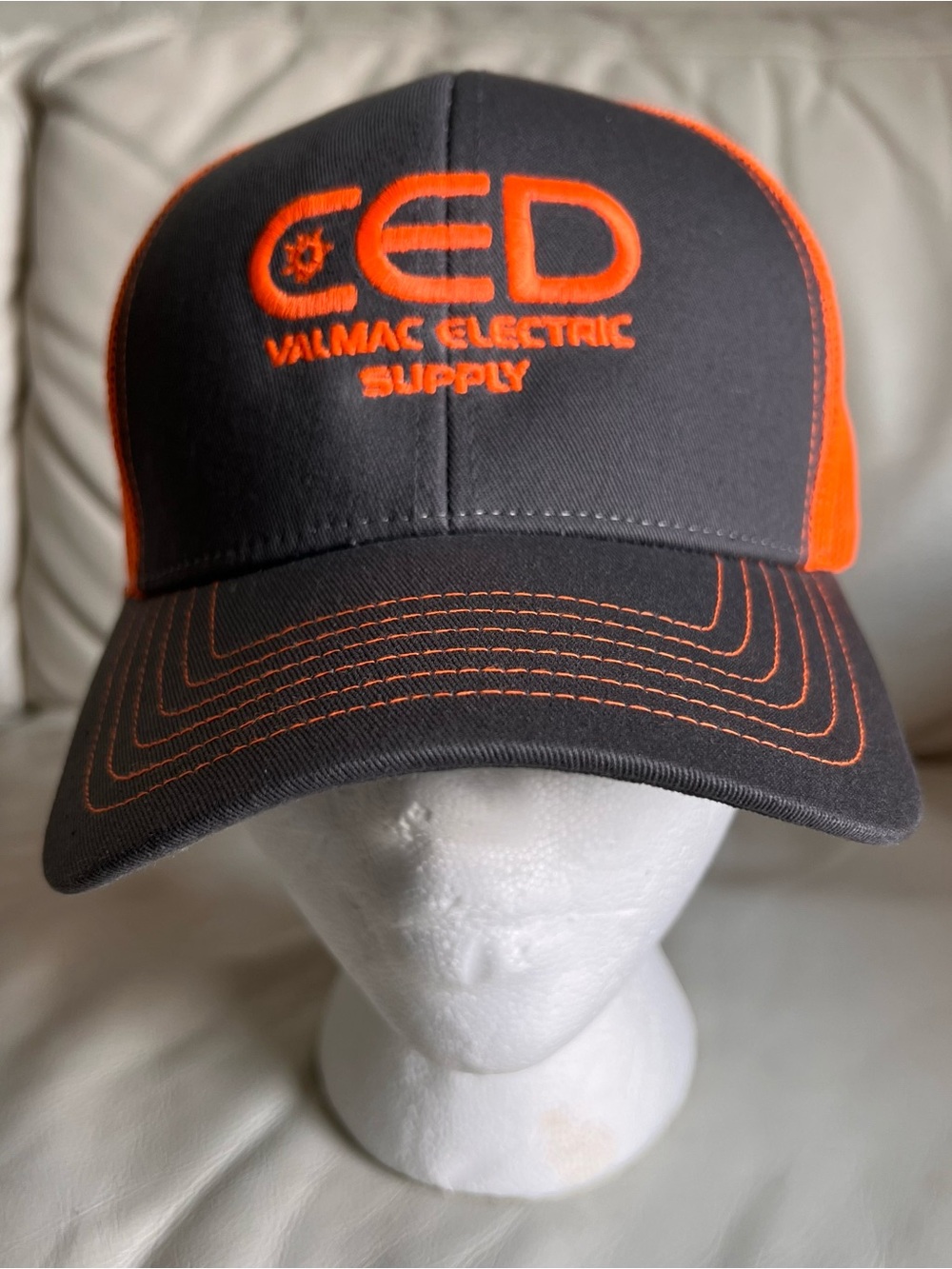CED Valmac Electric Supply Gray and Orange Logo Hat